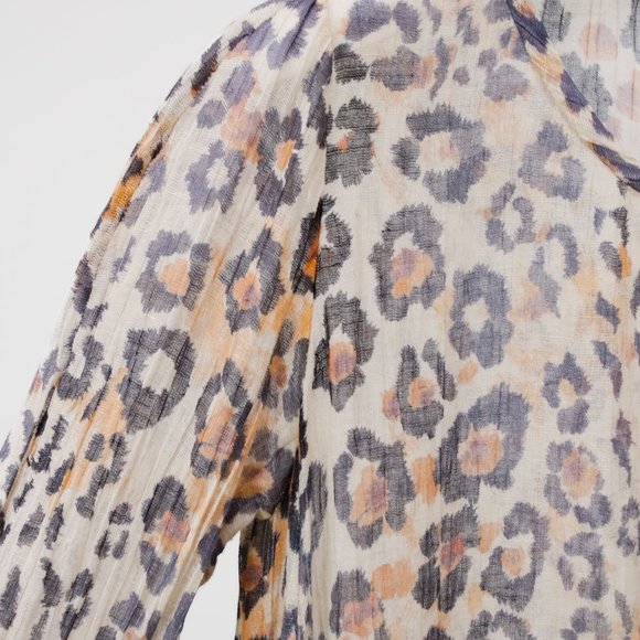 Chloé R/16 Multicolored Tawny Leopard Print Gauze Dress - Picture 6 of 13